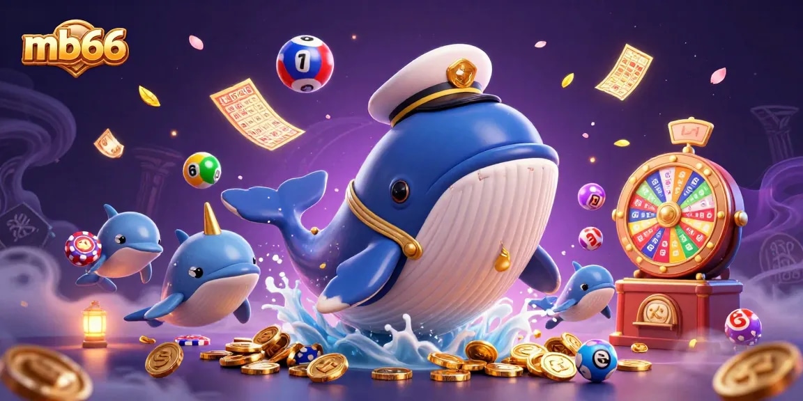 Experience the thrill of mb66 with a vibrant casino illustration showcasing games and rewards.