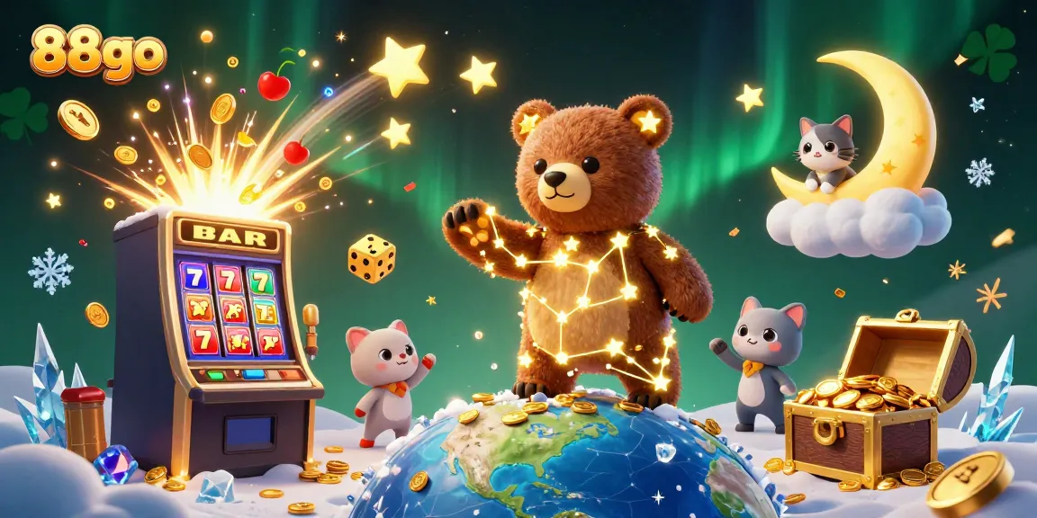 Spin to win at 88go with dazzling casino delights in this animated 3D scene.
