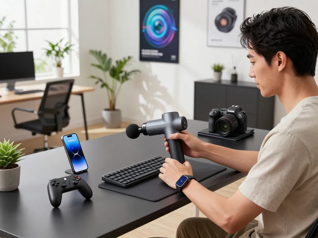Best tech gadgets for men in a modern workspace featuring innovative devices and a stylish setup.