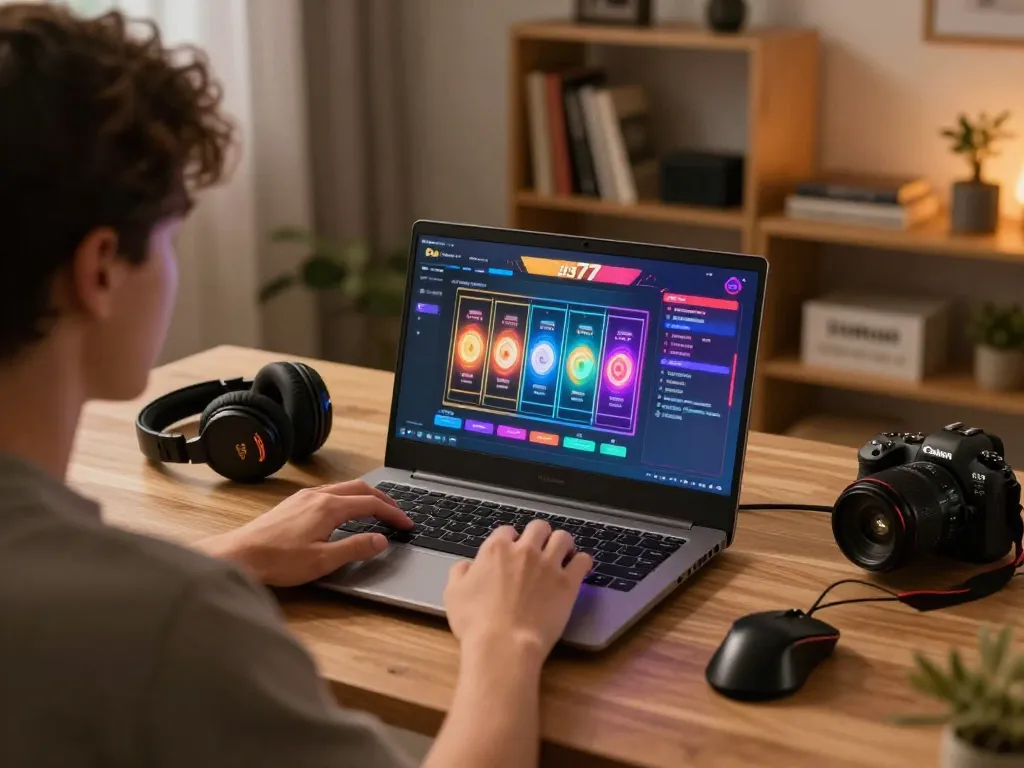 Enjoy thrilling slot gameplay on jus77 while gaming at home in a cozy environment.